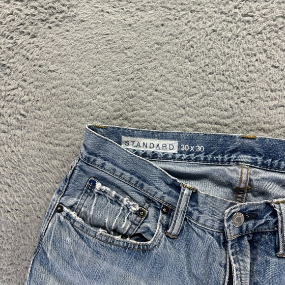 Vintage Gap 1969 Jeans Mens 30x30 Blue Cotton Denim Straight Leg Workwear Faded - Picture 3 of 11